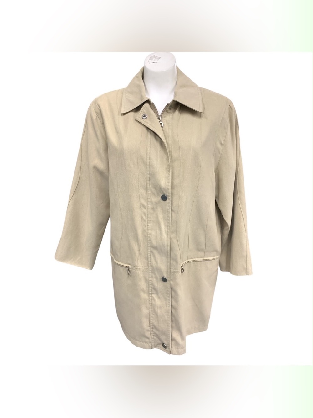 Luba Beige Lightweight Collar Coat Size L